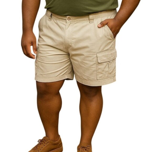 St Johns Bay Mens Size 44 Cargo Shorts Khaki 100% Cotton Casual Durable Style - Picture 1 of 7